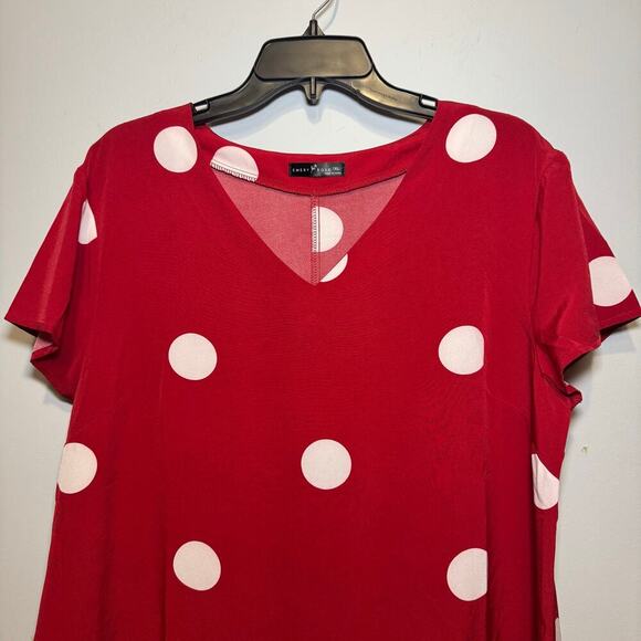 Emery Rose red and white polka dot dress Size 1XL - Picture 2 of 6